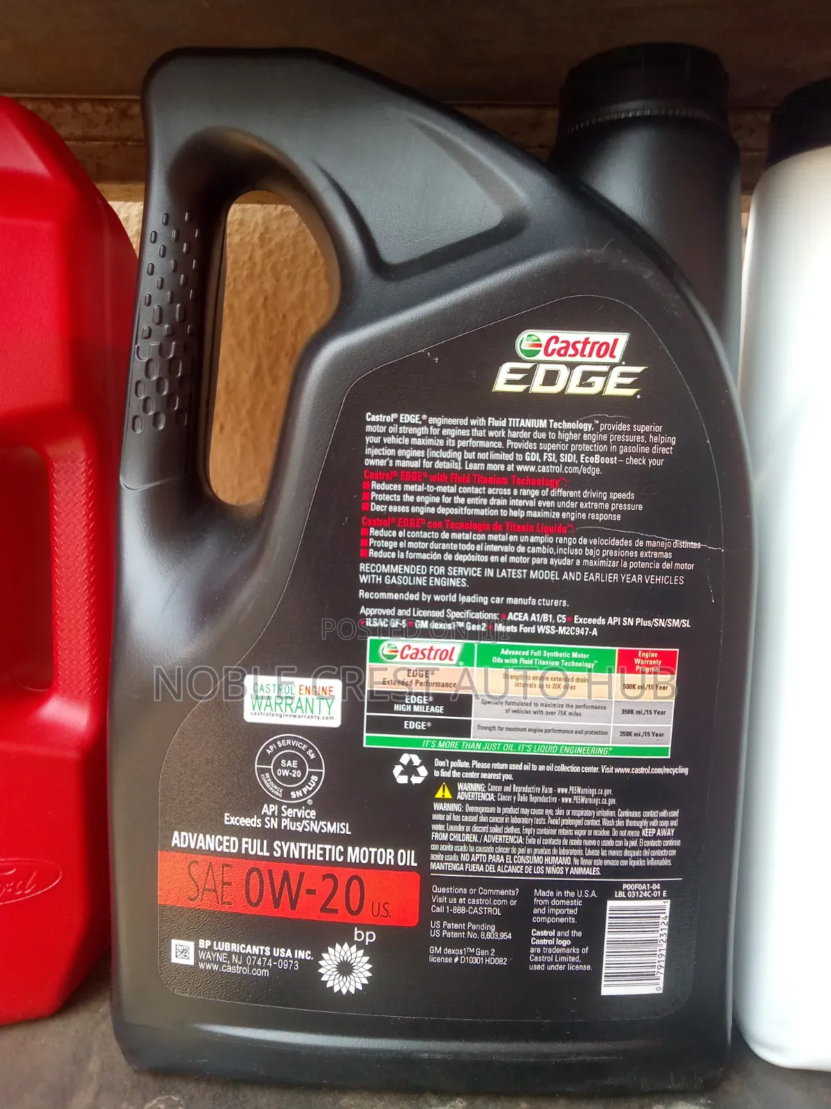 0w-20 Castrol Edge Engine Oil 5L