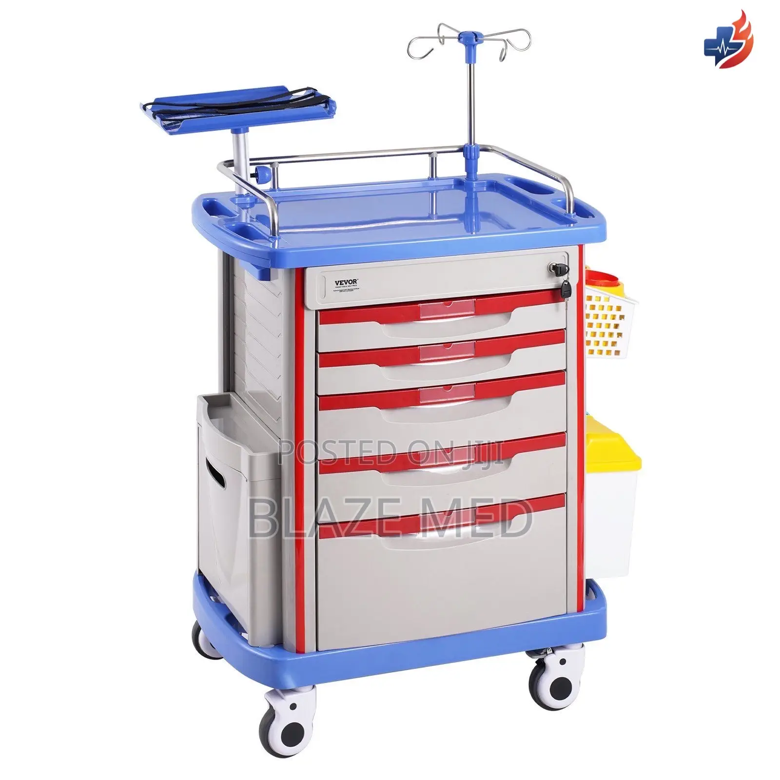 5-Tier Medical Emergency Resuscitation Crash Cart