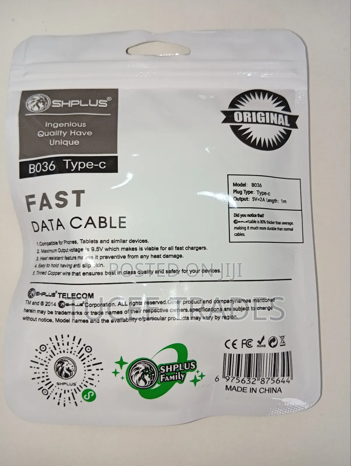SHPLUS Fast Charging Type C White Cable