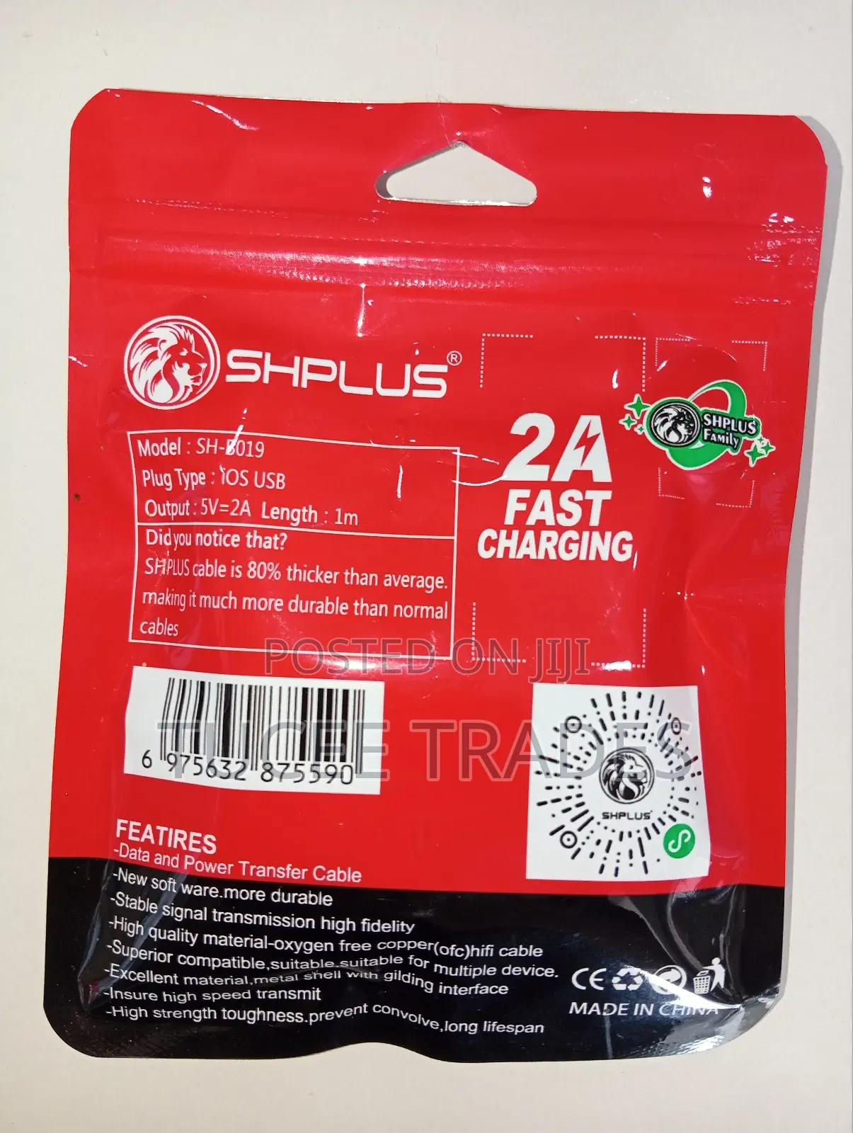 SHPLUS Fast Charging Black iOS USB Cable