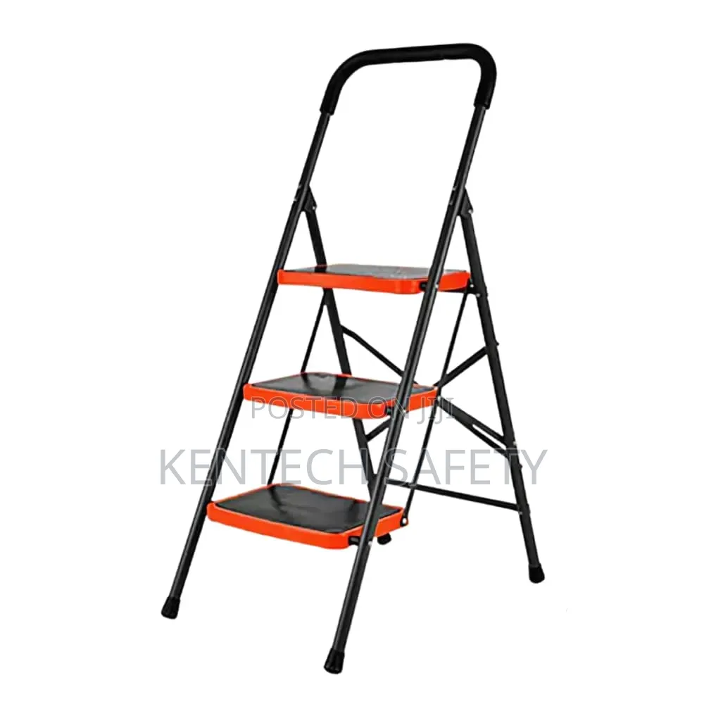 3 Step Harden Kitchen and Wardrobe Ladder Black