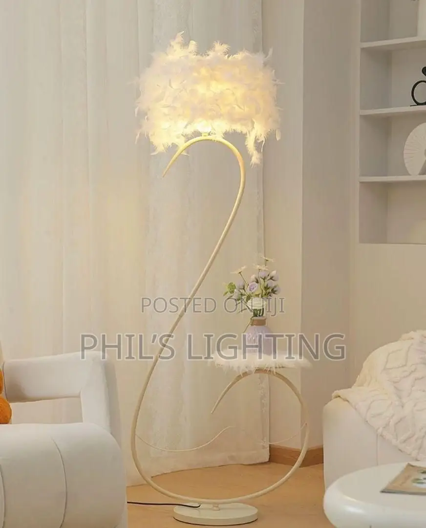 Feather Fabric Floor Lamp
