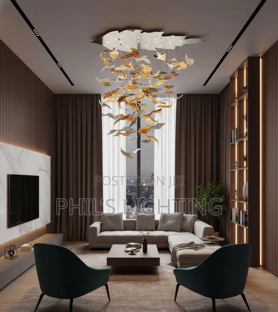 Modern Project Chandelier Handmade Glass Fish Decorative Ceiling