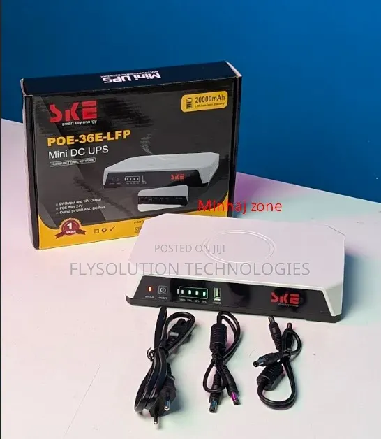 Ske 20,000mah Mini Dc Ups – 36w Lifepo4 Battery (5v/9v/12v 3a)