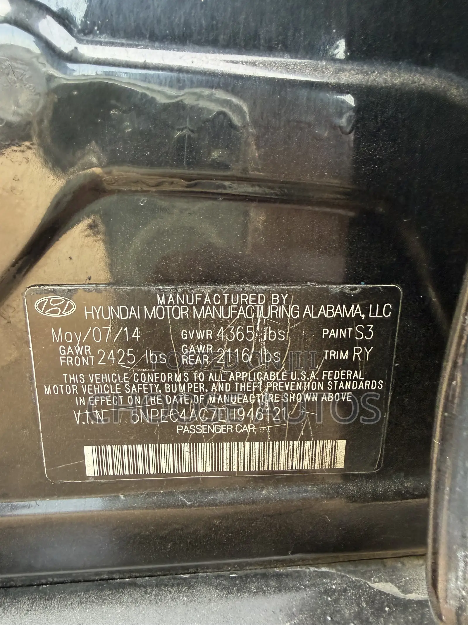 Hyundai Sonata Limited 4dr Sedan (2.4L 4cyl 6A) 2014 Black