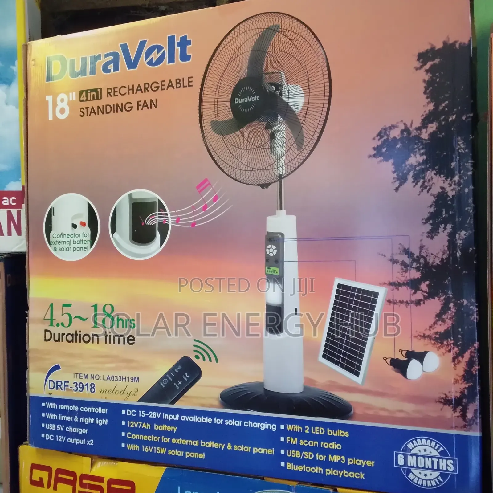 18inches 4in1 Dura Volt Rechargeable Standing Fan