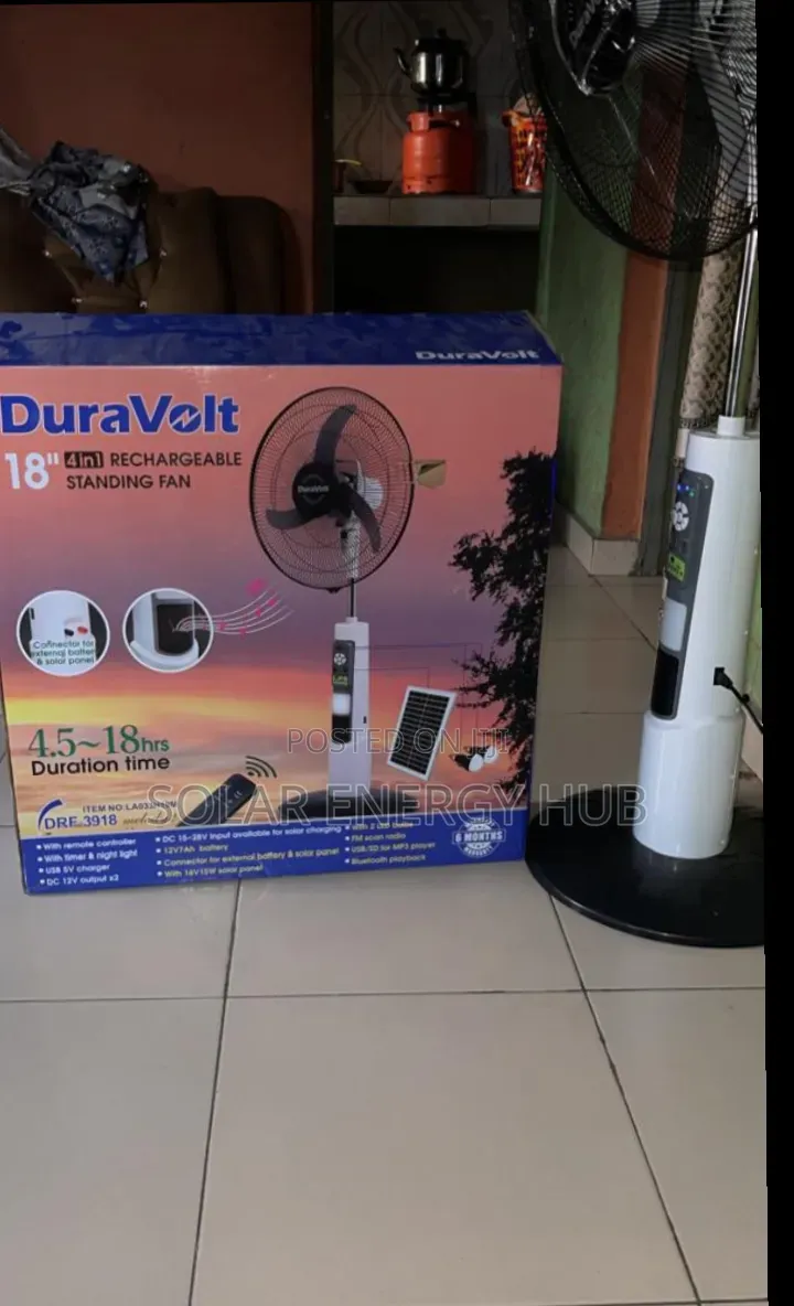 18inches 4in1 Dura Volt Rechargeable Standing Fan