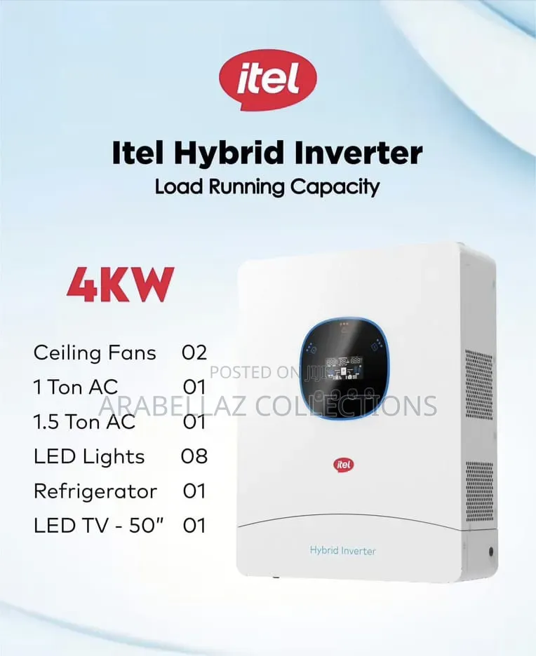 Itel 4KW Hybrid Inverter (Model IPV-4K24UPro) Featuring a 24V System.