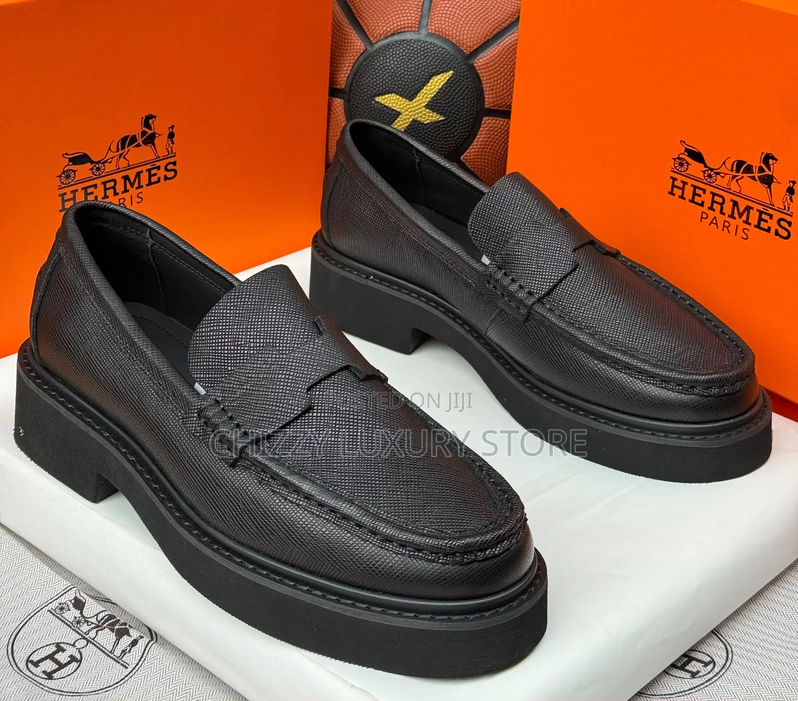 Hermes Quality Luxury Men Genuine Leather Loafers