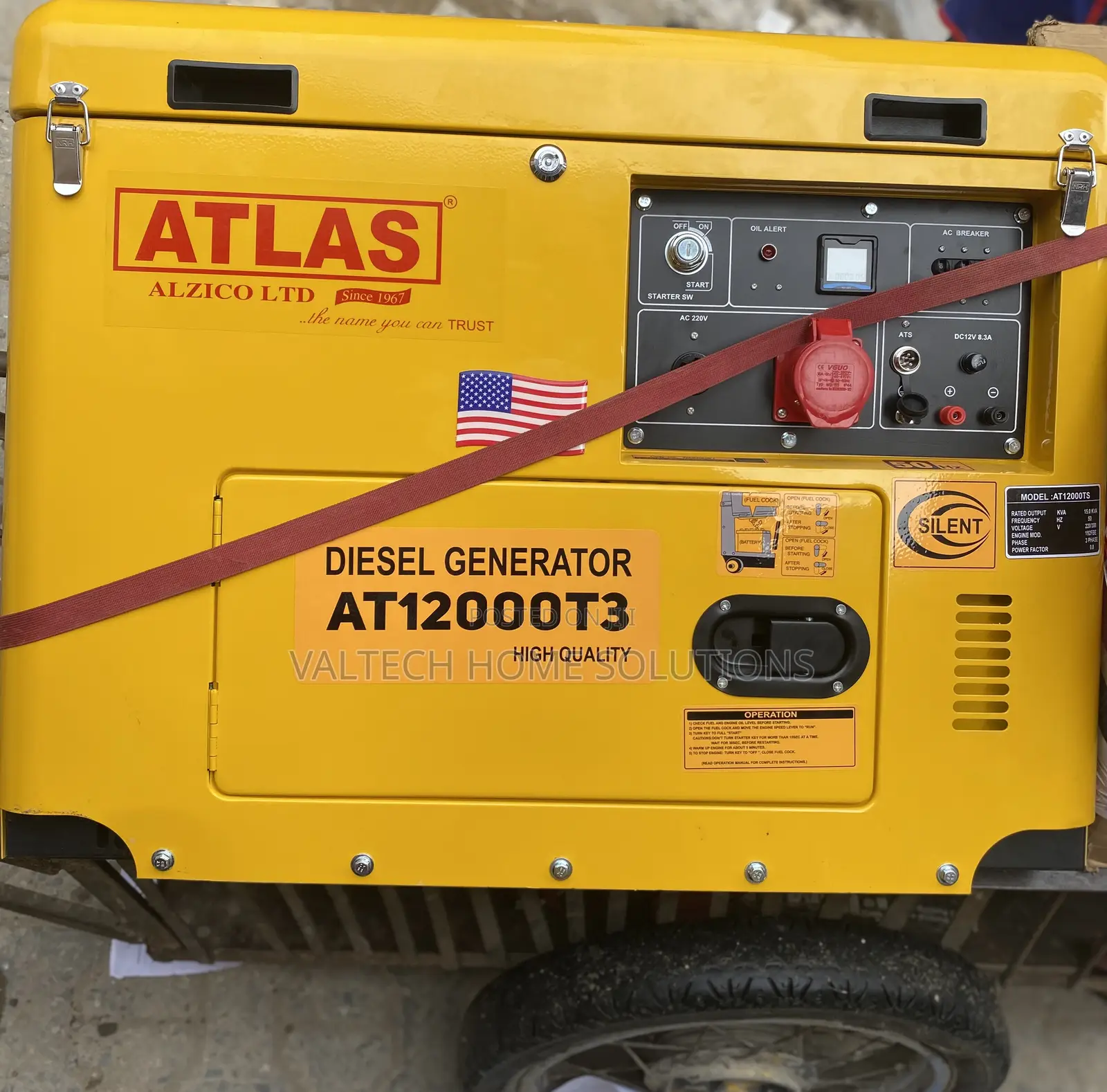Reliable Atlas 15KVA Silent Diesel Generator for Homes Businesses