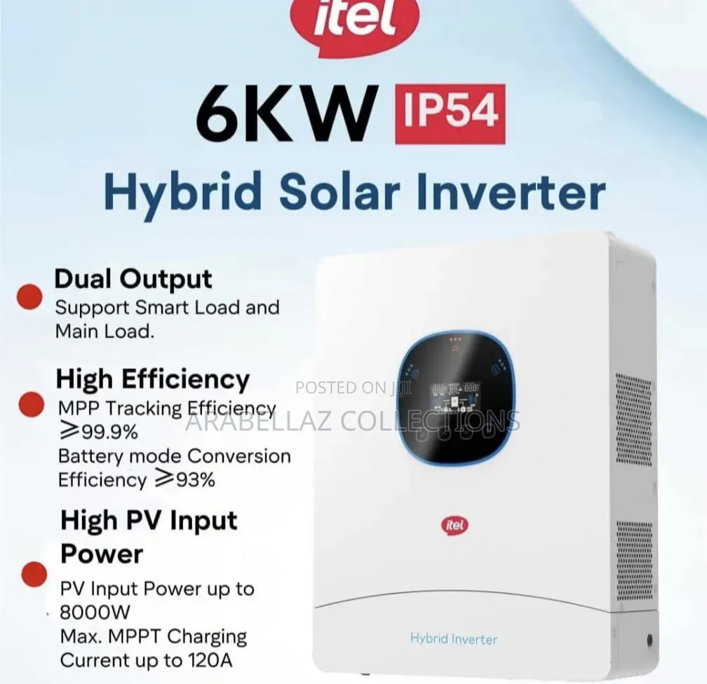 Itel Energy 6kW Hybrid Solar Inverter – Dual AC Output (48V,