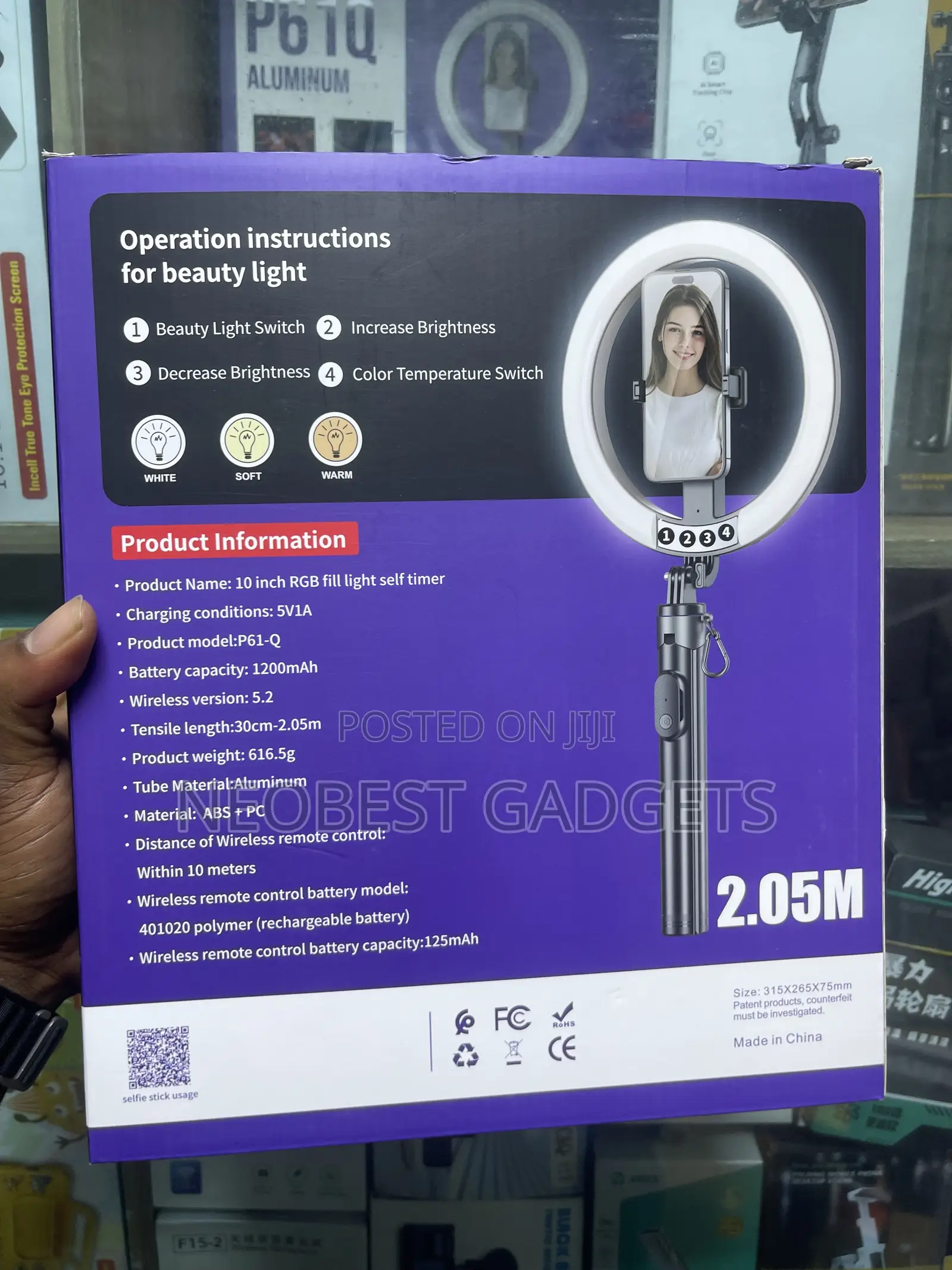 Brand New P61Q Aluminum Ring Light Selfie Stick