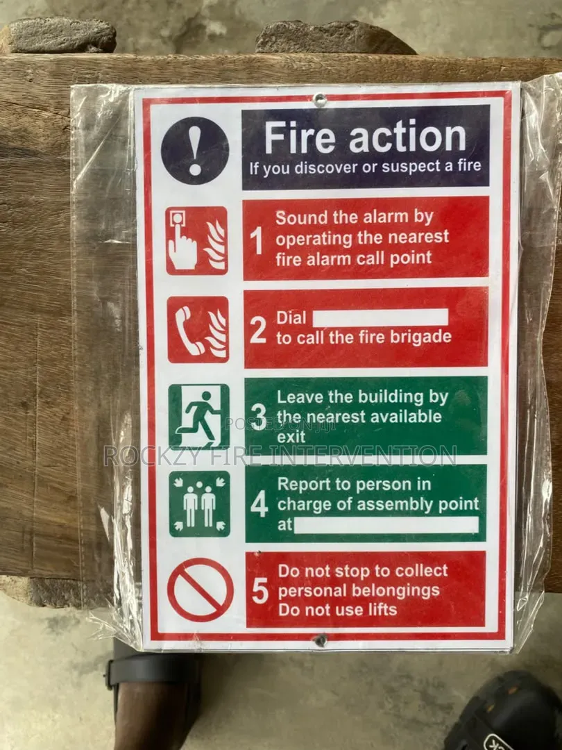Fire Action Safety Sign