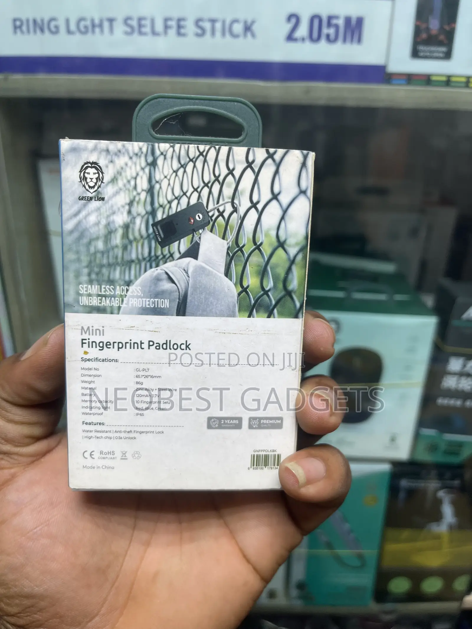 Brand New Green Lion Mini Fingerprint Padlock