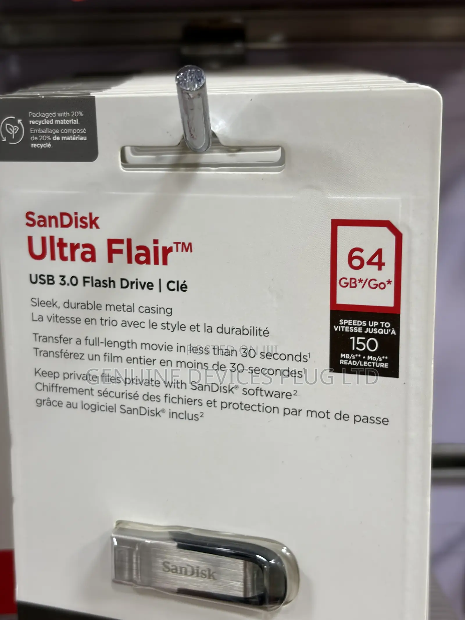 SanDisk Ultra Flair USB 3.0 Flash Drive - 64GB