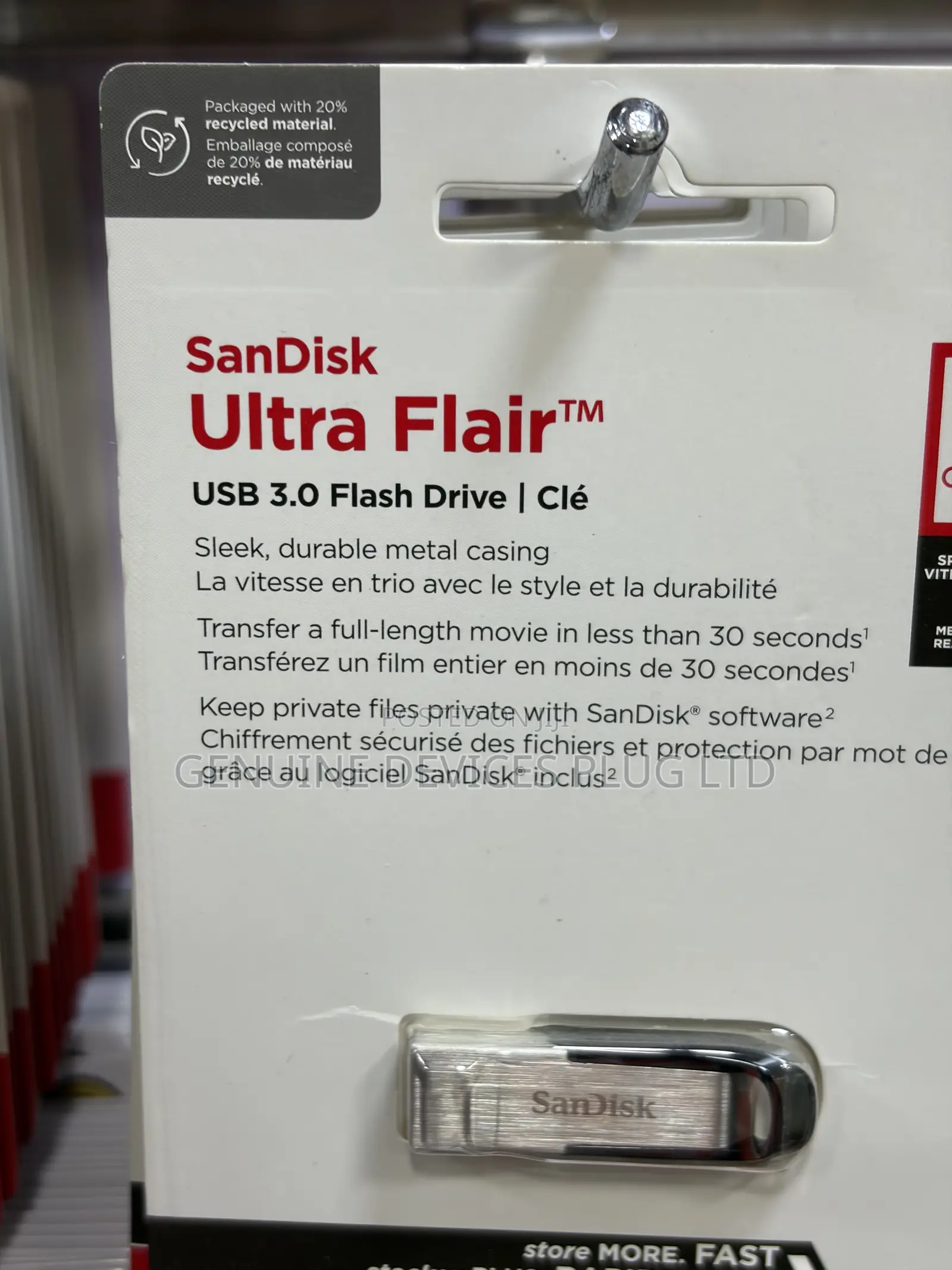 SanDisk Ultra Flair USB 3.0 Flash Drive - 64GB