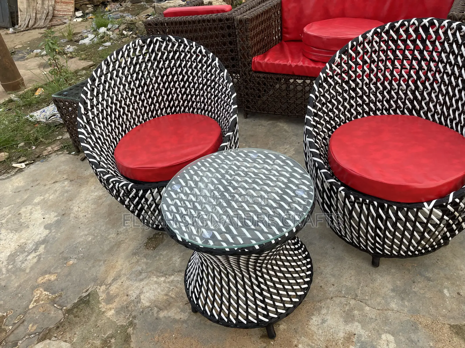 Handmade Coconut Design Rattan Outdoor Indoor Set