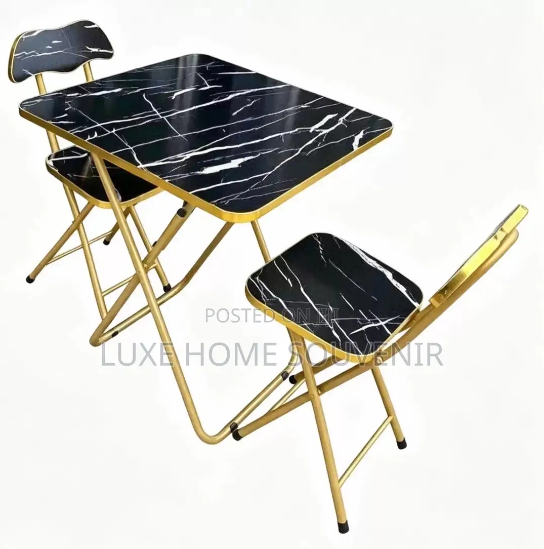Black Marble Table and Chair