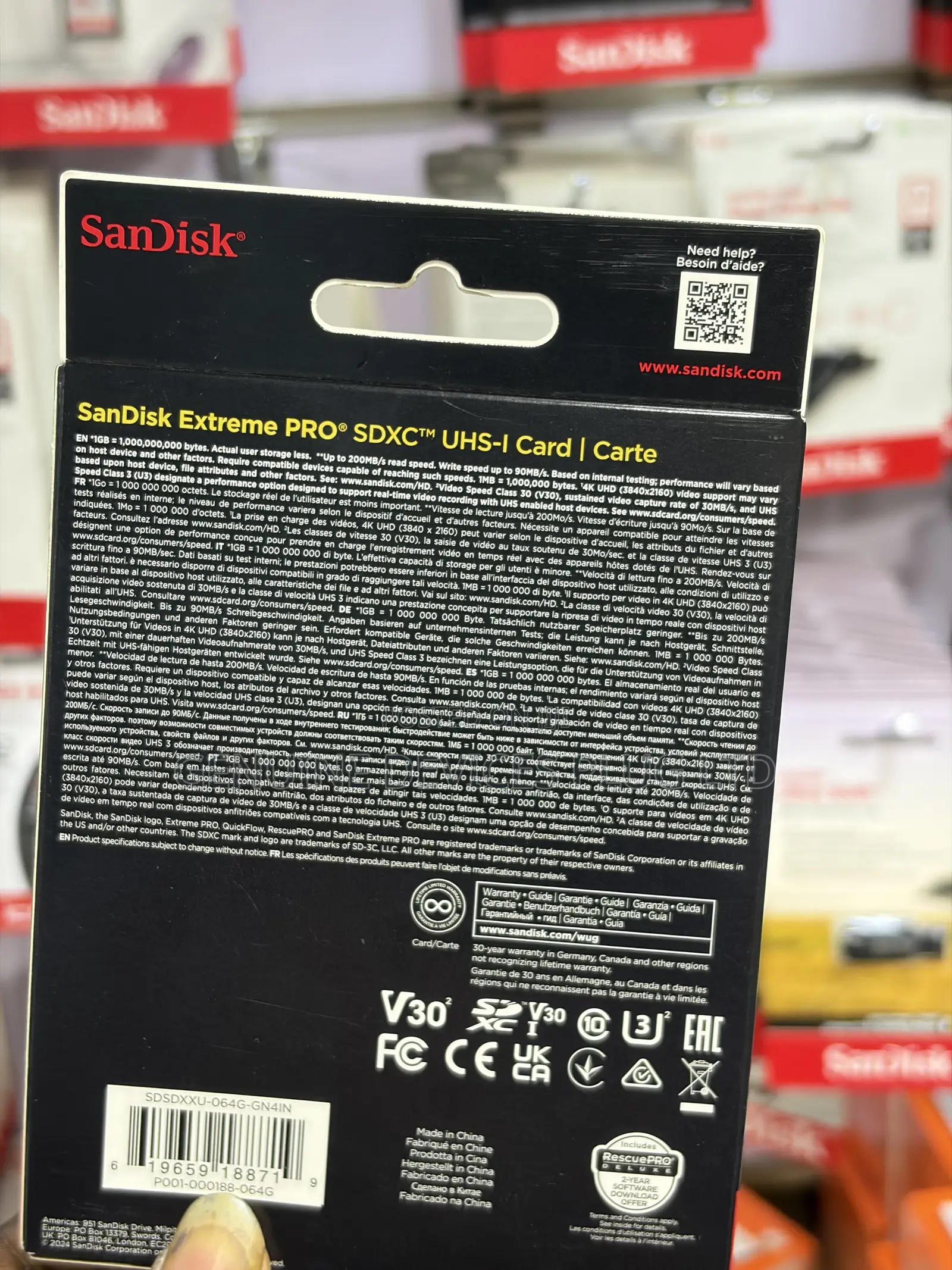 SANDISK Extreme PRO microSDTM UHS-I Card - 128GB