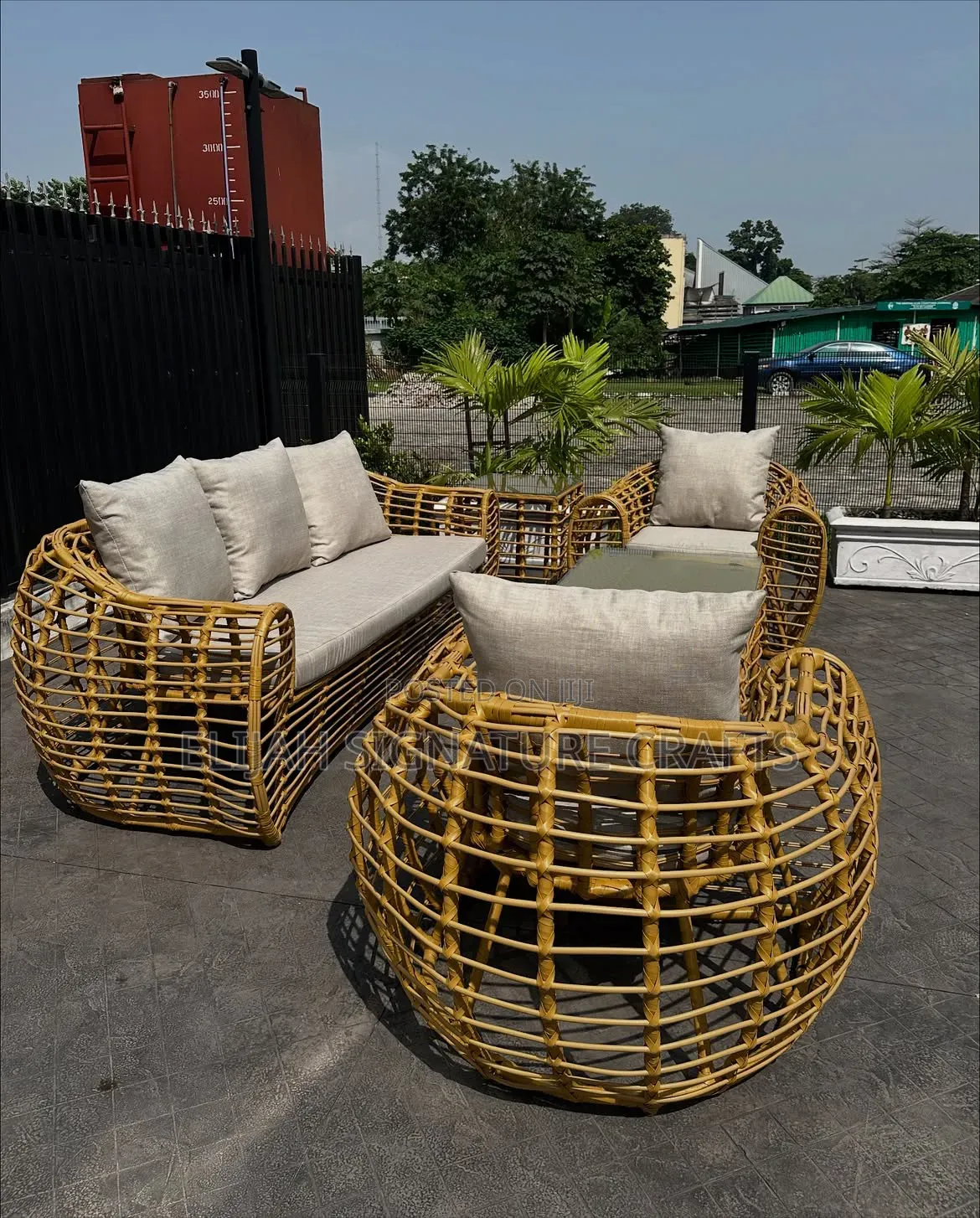 Handcrafted Rattan Elephant Chair for Indoor Outdoor