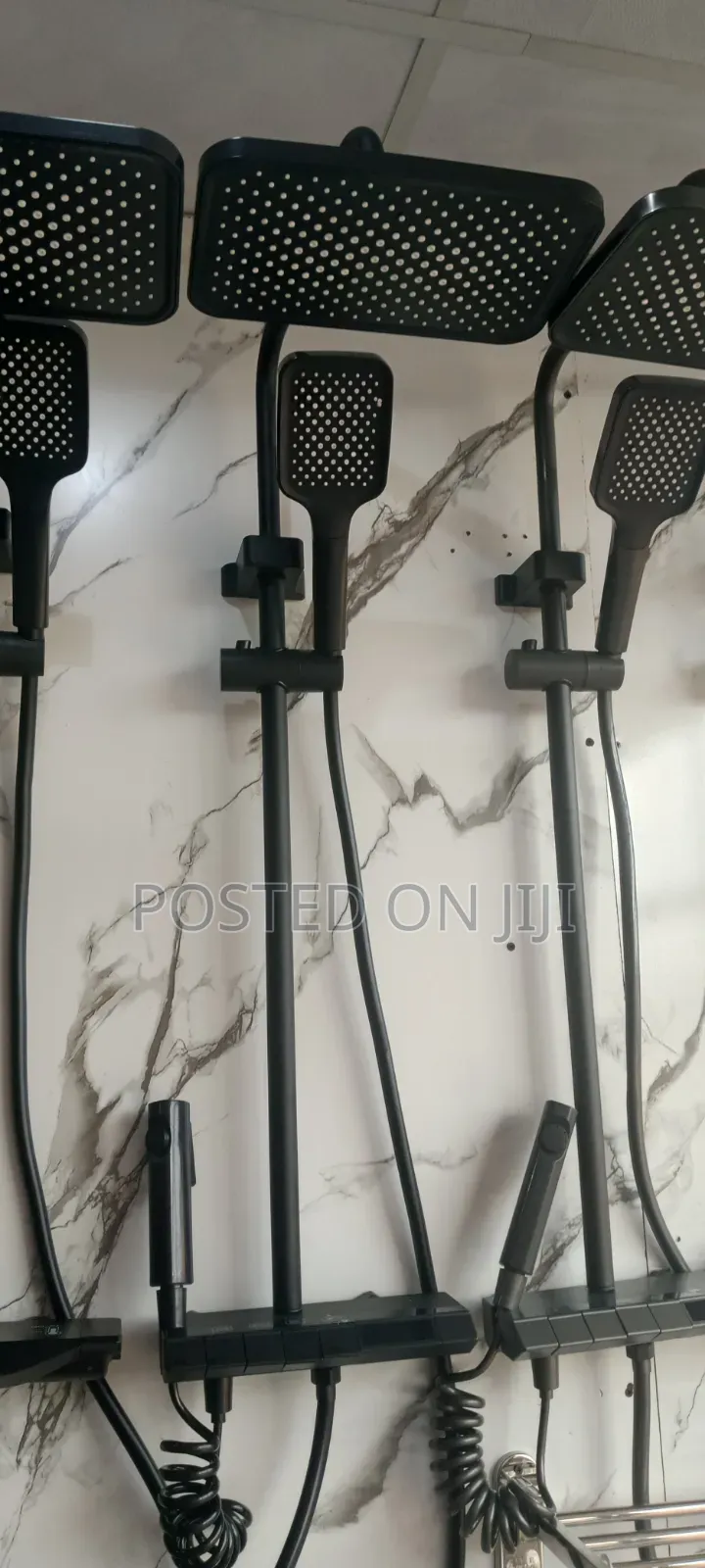 Gray and Black Piano Standing Shower Mixer With Temperature