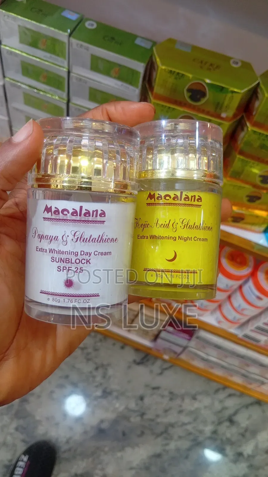 Macalana Day Night Extra Whitening Fast Action Face Cream 2pcs Set