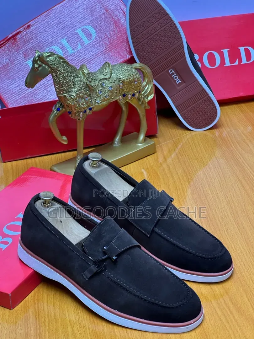 BOLD Suede Bit Flat Loafers – Black Coffee Brown