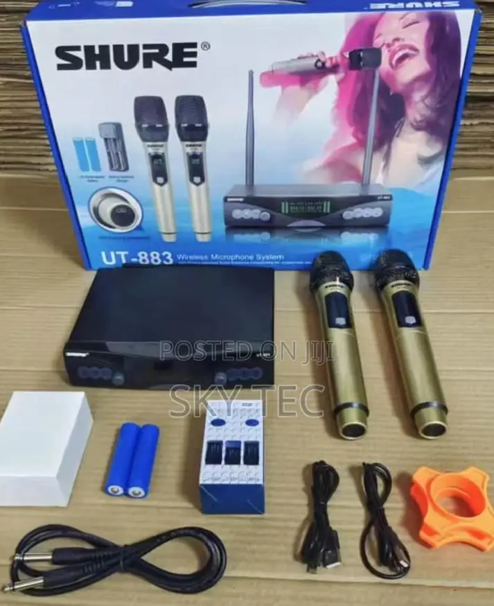 Original Shure Double Wireless Microphone Ut883 Rechargeable Battery