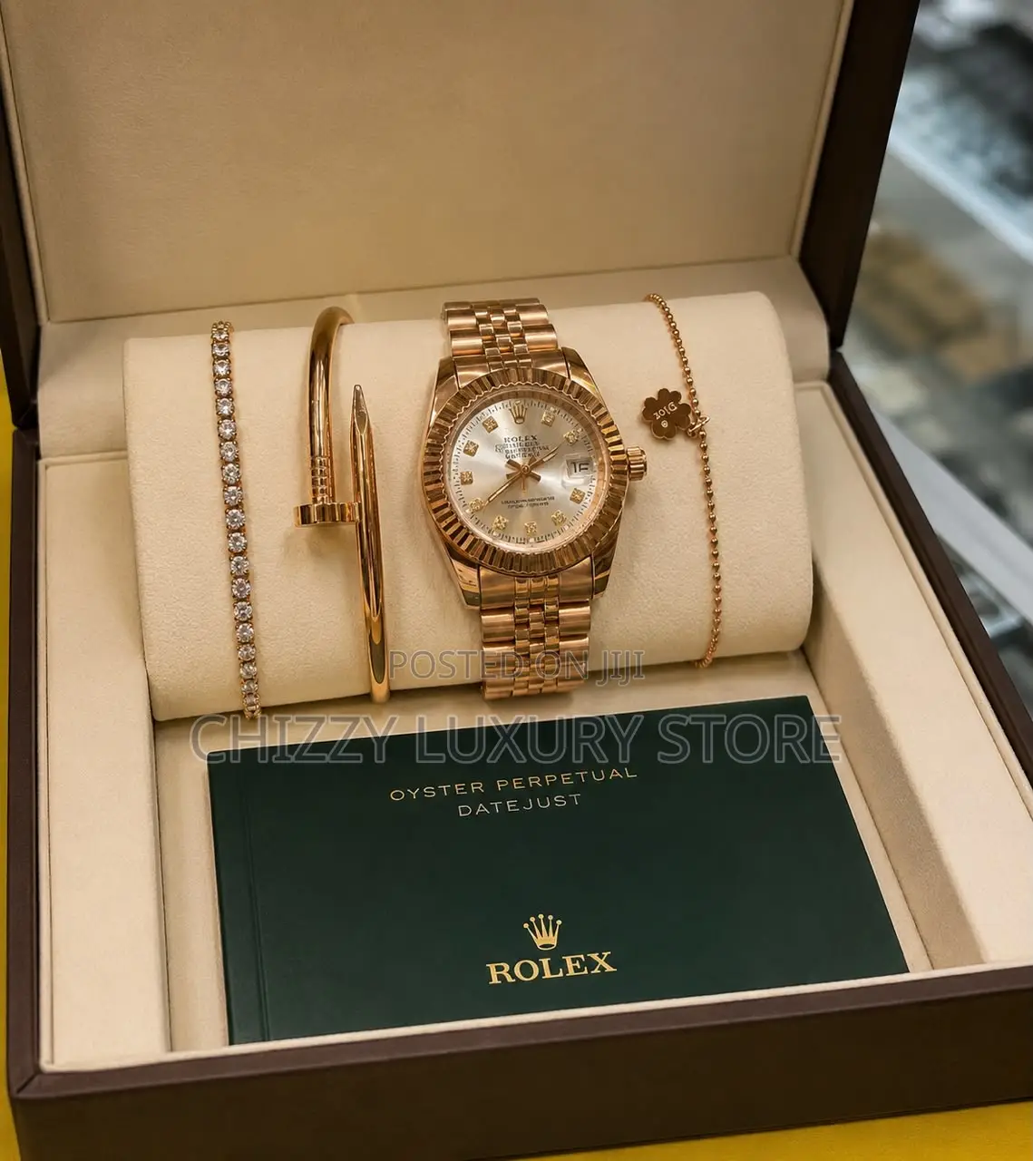 Rolex Quality Ladies Chain Strap Wristwatch