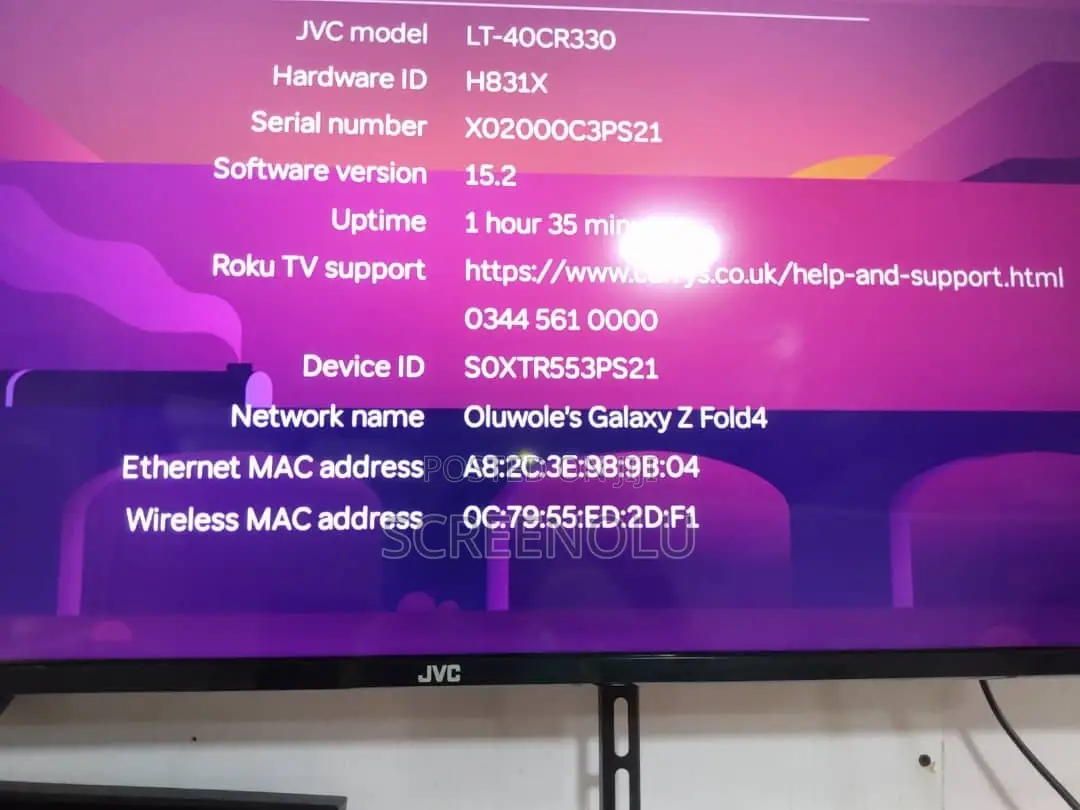 JVC Lt-40cr330 Roku TV 40" Smart Full Hd HDR Led TV