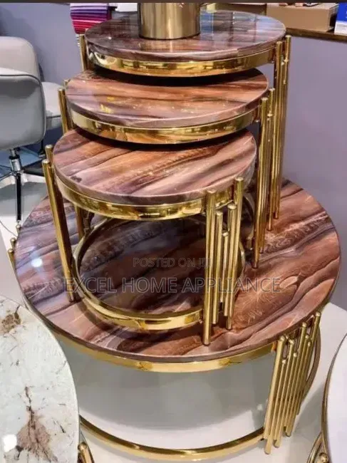Luxury Marble-Top Nesting Coffee Table Set