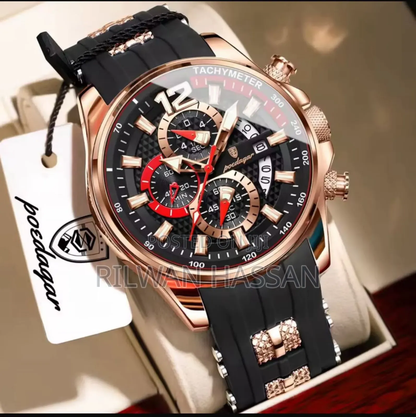 Poedagar Silicone Strap and Luminous Glass