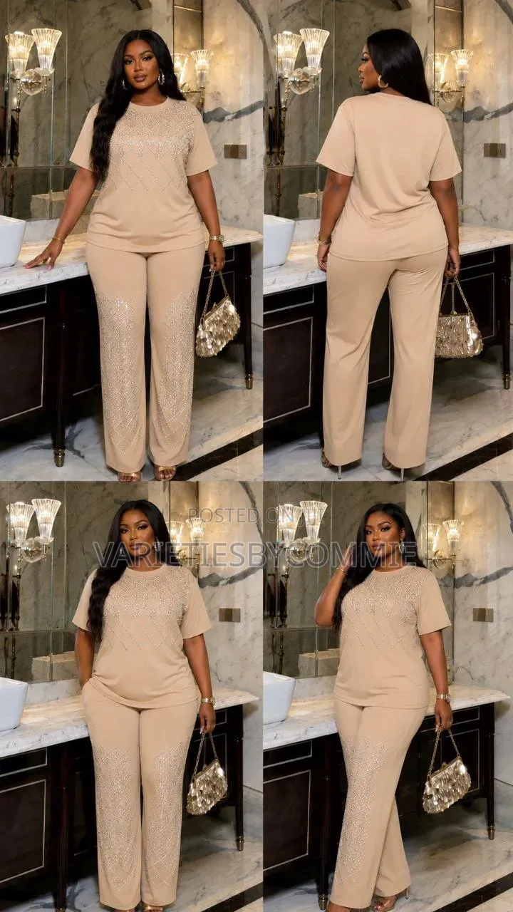 Quality Channel Stone Embellished Designer 2 Piece