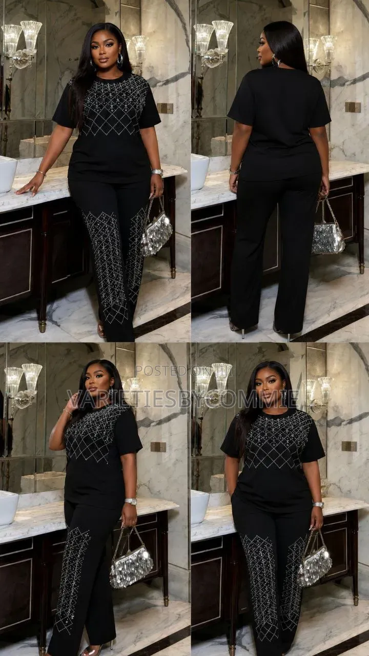 Quality Channel Stone Embellished Designer 2 Piece