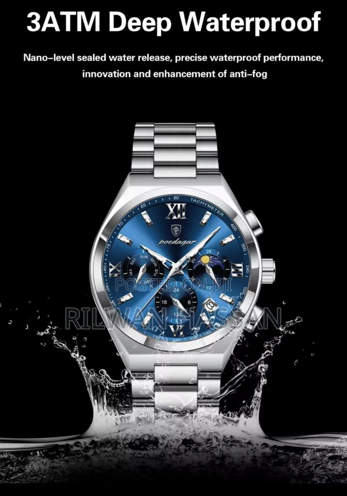 Poedagar Classic Stainless Steel Wrist Watch