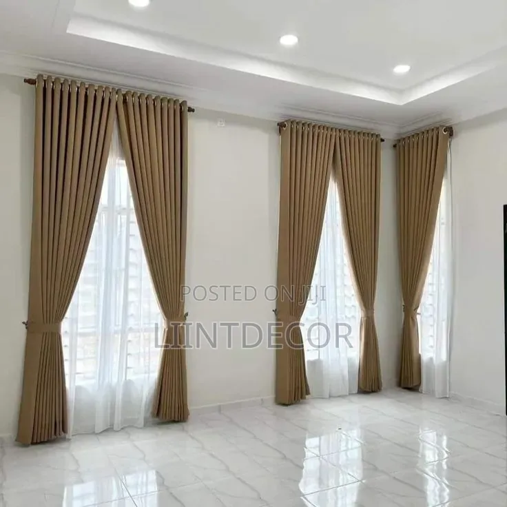 Luxury Turkish Beige Silk Curtains