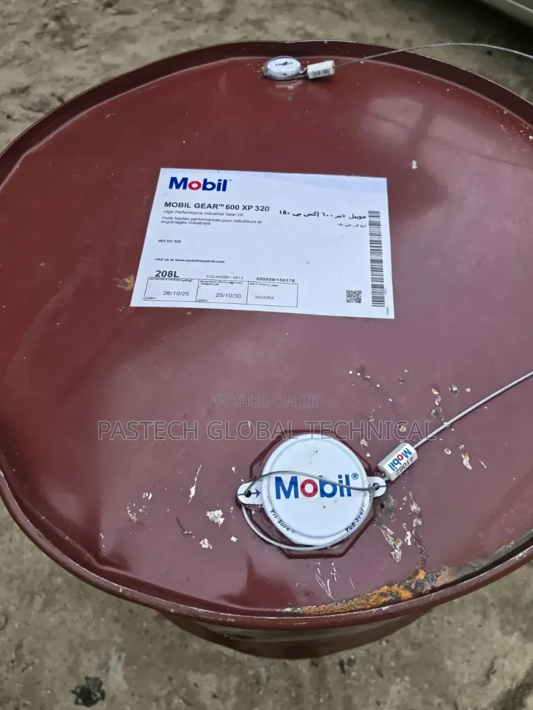 208l-Drum Of
Mobil Gear 600 Xp 320