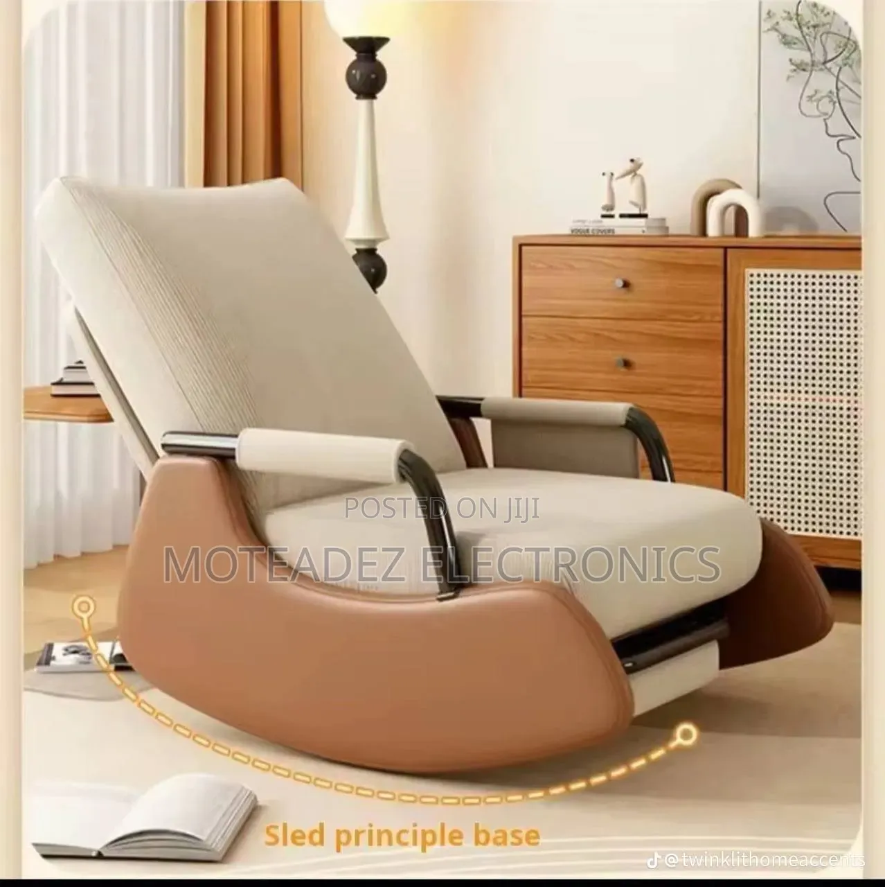Foldable High Quality Padded Luxury Sofa Rocking Chair With Footrest