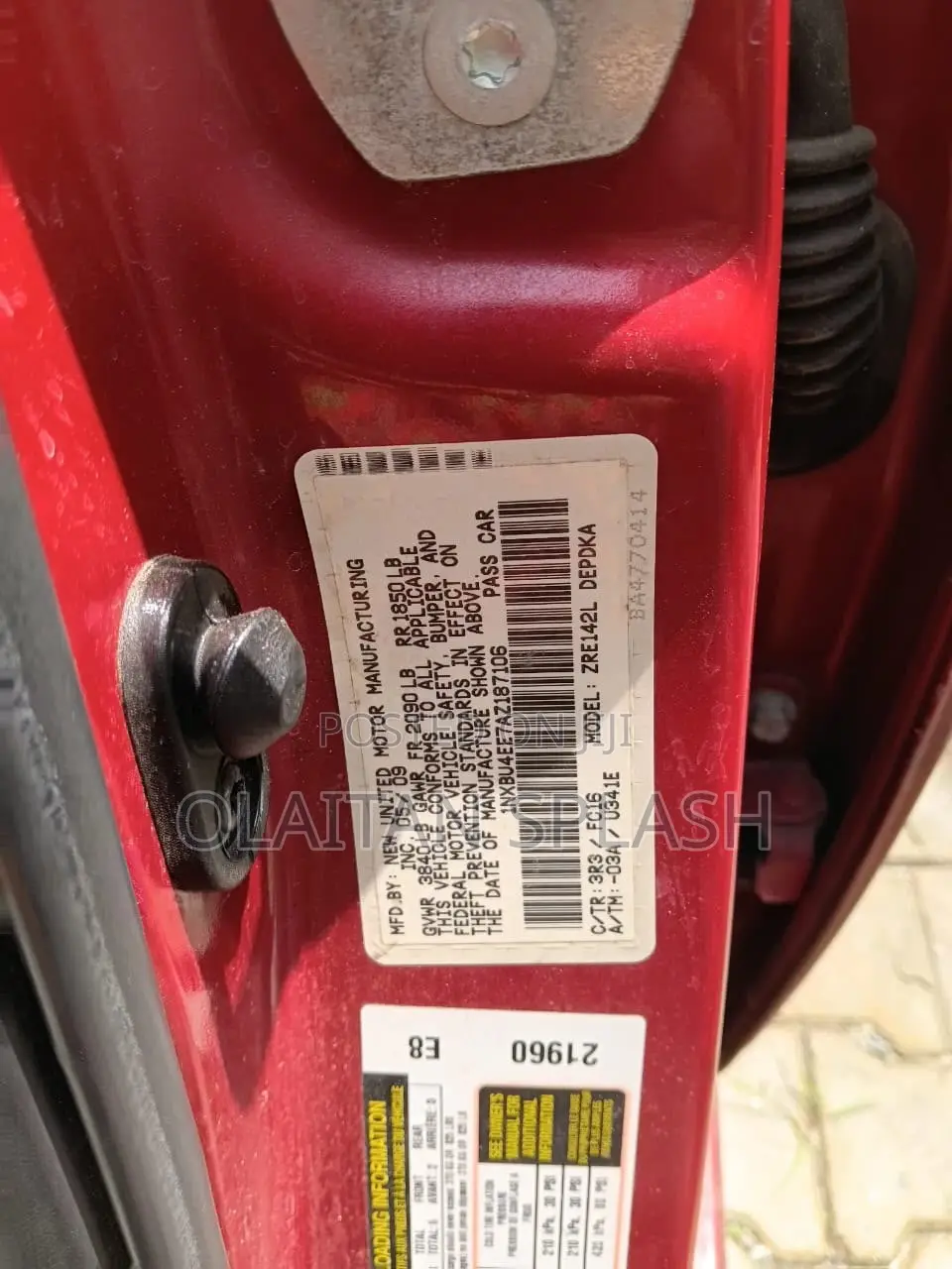 Toyota Corolla 2010 Red