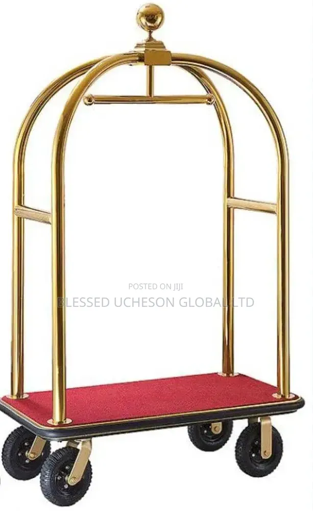 Luxury Gold Hotel Luggage Trolley (Bellman Cart)