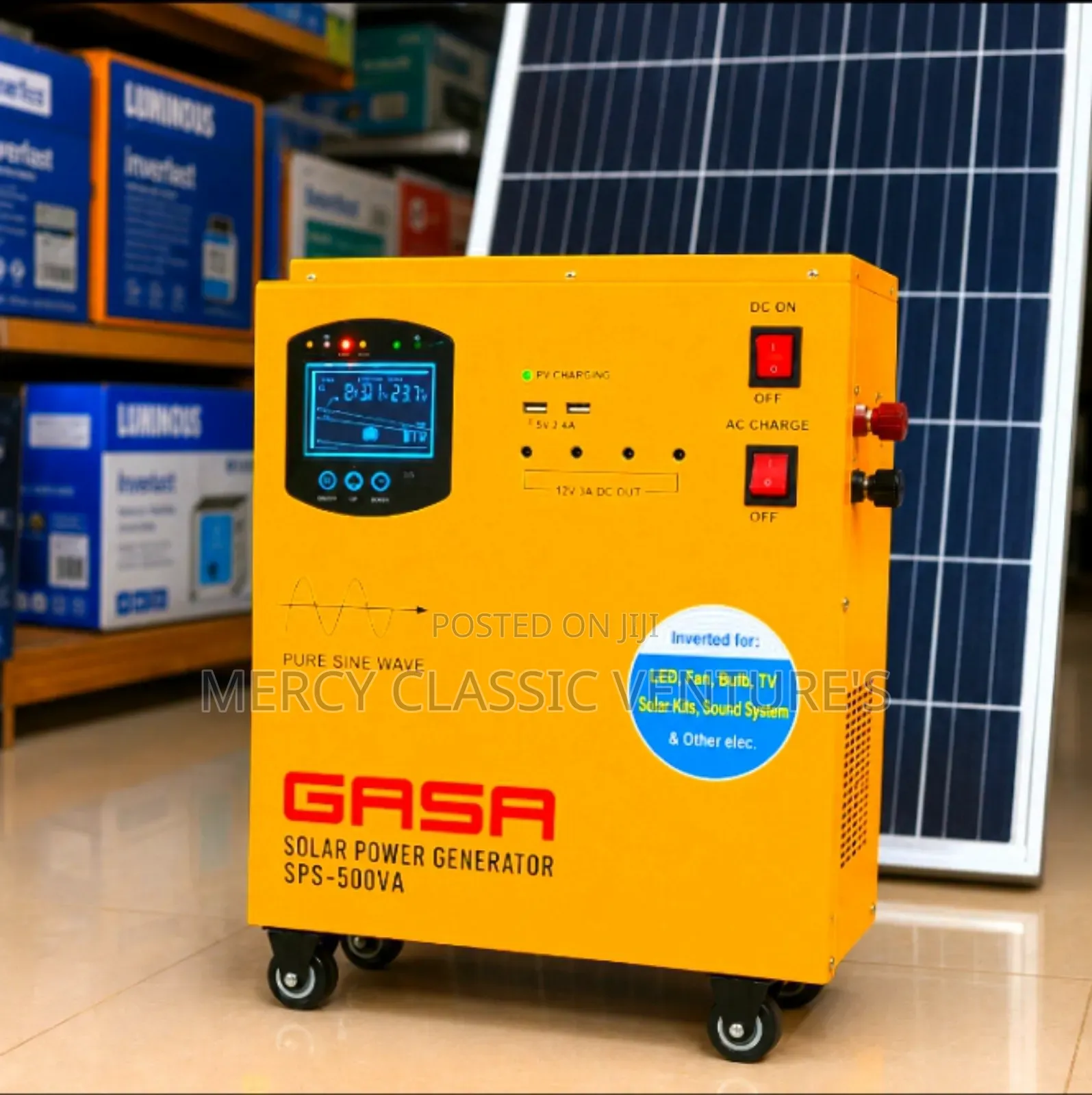 GASA SPS-500VA Pure Sine Wave Solar Power Generator – Portable System