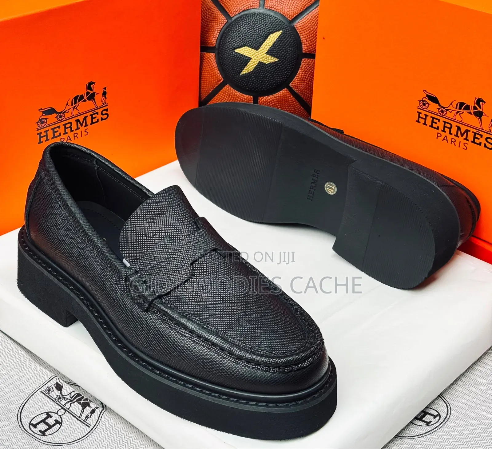 Hermes Chunky Leather Loafers