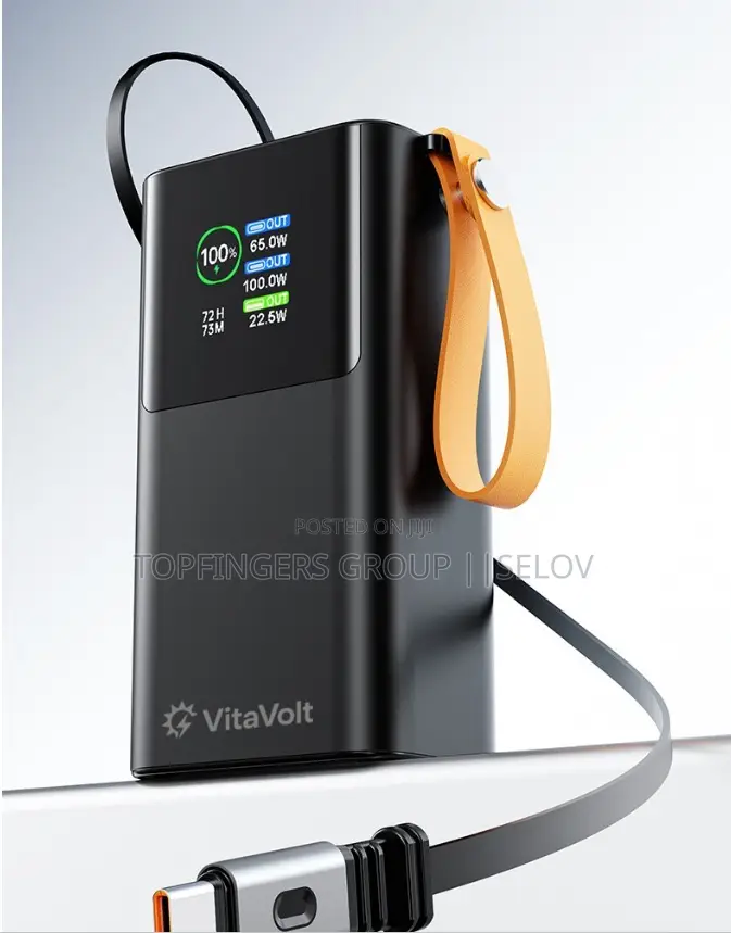 160W VITAVOLT Laptop Power Bank. 30kmAh + Rectractsble Type C Cable