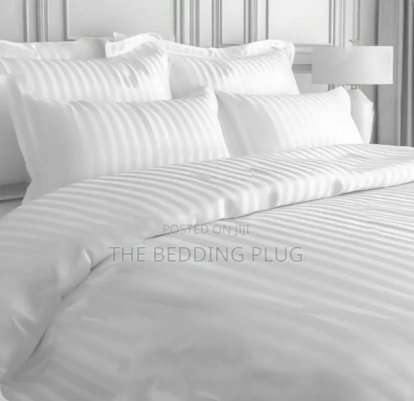 100% American Cotton Stripe Duvet and Bedsheet Set – Hotel Quality