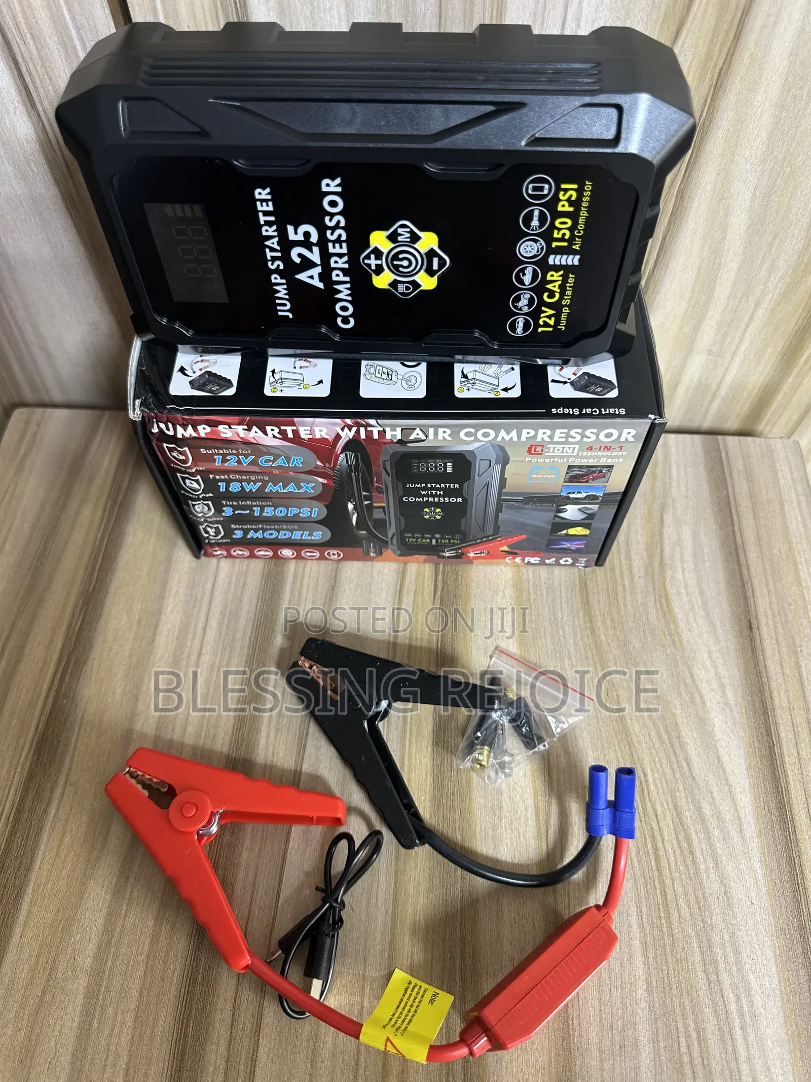 Portable Car Jump Starter With Tyre Inflation