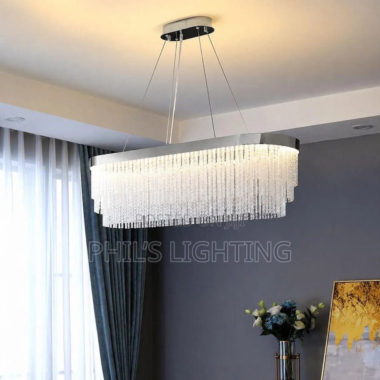 Nordic Glass Chandelier Post-Modern