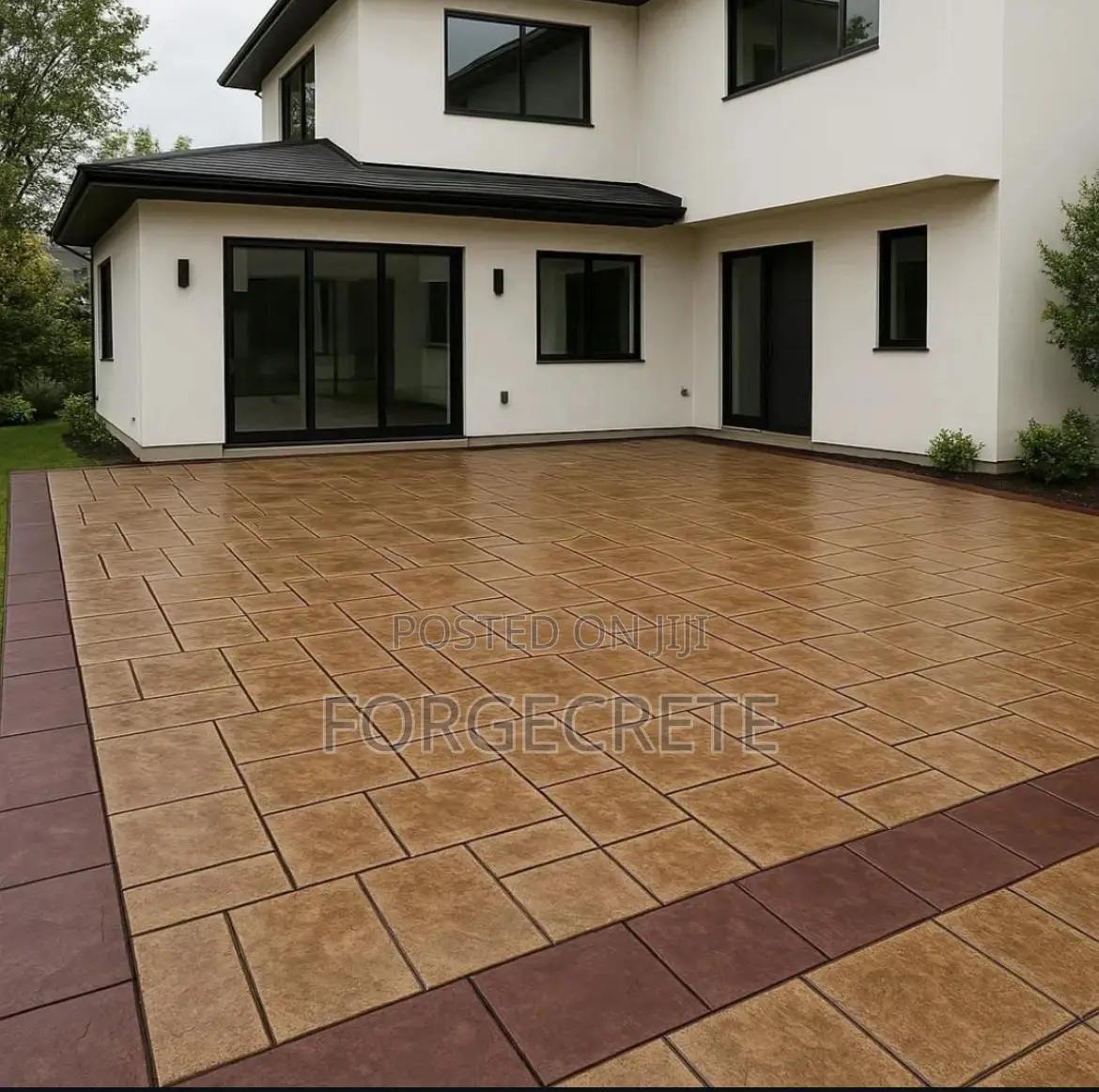 Modern Colored Stamped Concrete Flooring