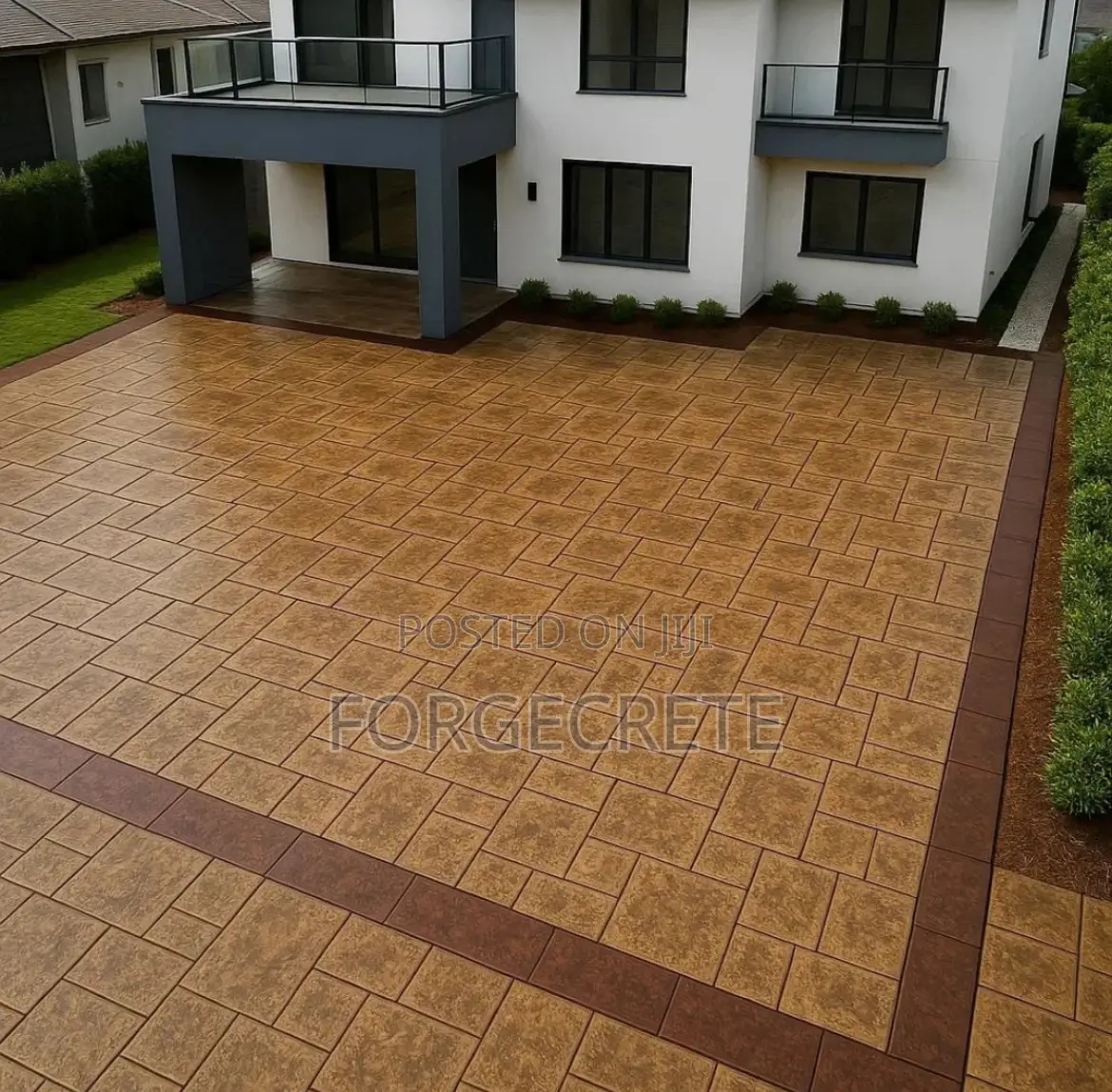 Modern Colored Stamped Concrete Flooring