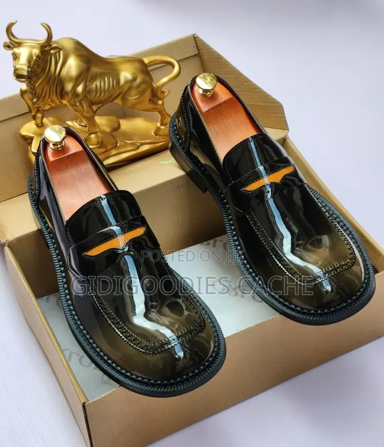 Men’s Bold Patent Leather Mix-Tint Loafers