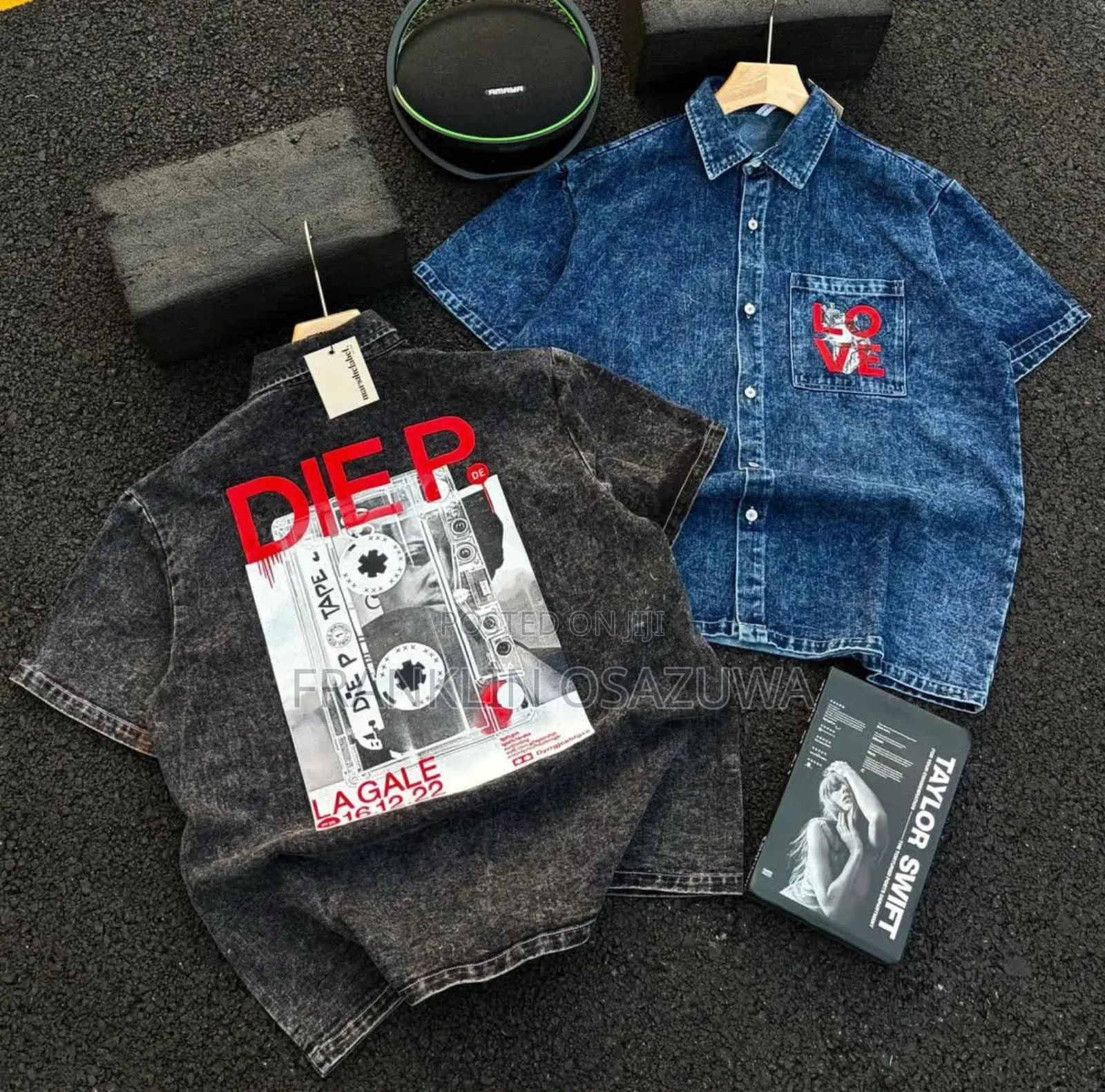 Men's Premium Dream Big Denim Short Sleeve Shirt – Stylish Button-Up